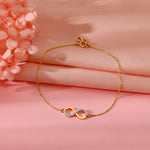 Pure Gold Infinity Bracelet with Dual Stones
