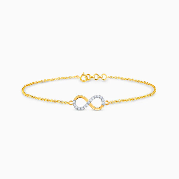 Pure Gold Infinity Bracelet with Dual Stones